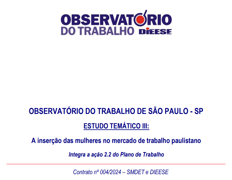 Capa de A inserção das mulheres no mercado de  trabalho paulistano